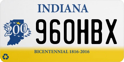 IN license plate 960HBX