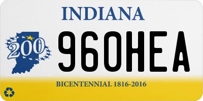 IN license plate 960HEA