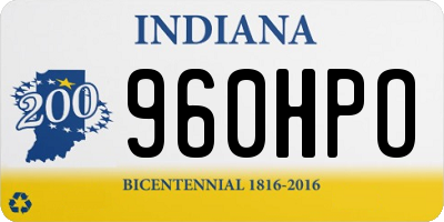 IN license plate 960HPO