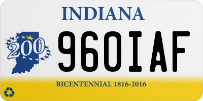 IN license plate 960IAF