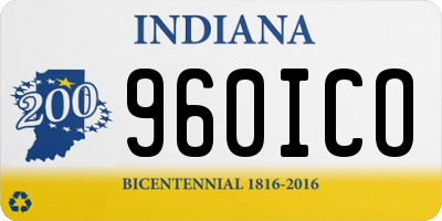 IN license plate 960ICO