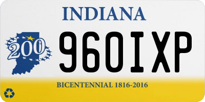 IN license plate 960IXP