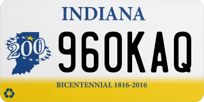 IN license plate 960KAQ