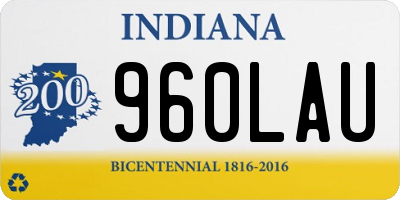 IN license plate 960LAU