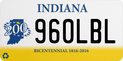 IN license plate 960LBL