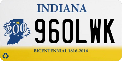 IN license plate 960LWK