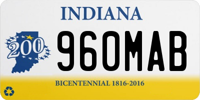 IN license plate 960MAB