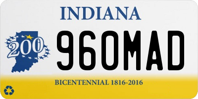 IN license plate 960MAD