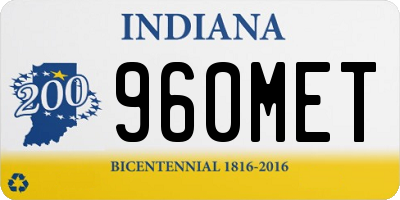 IN license plate 960MET