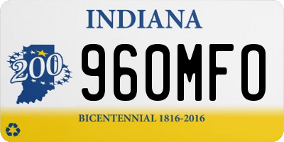 IN license plate 960MFO