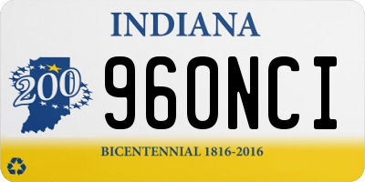 IN license plate 960NCI