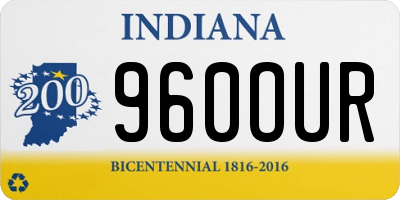 IN license plate 960OUR