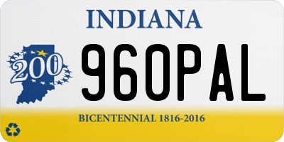 IN license plate 960PAL