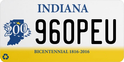 IN license plate 960PEU