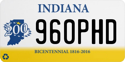 IN license plate 960PHD