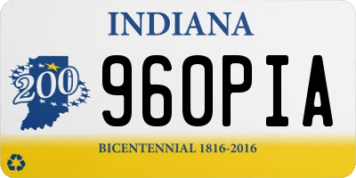 IN license plate 960PIA