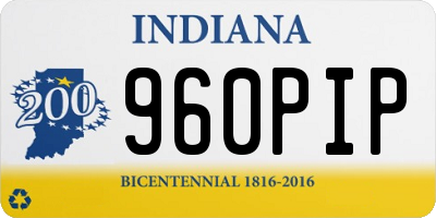 IN license plate 960PIP