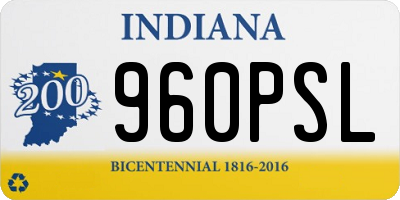 IN license plate 960PSL