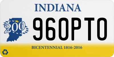 IN license plate 960PTO