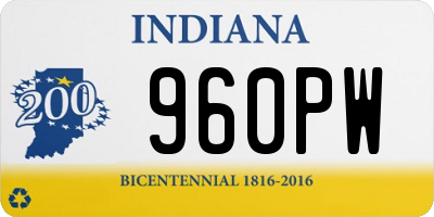 IN license plate 960PW