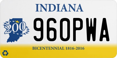IN license plate 960PWA