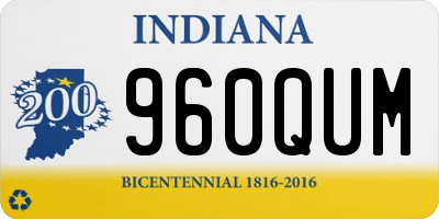 IN license plate 960QUM