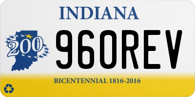 IN license plate 960REV