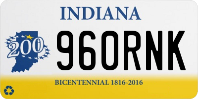 IN license plate 960RNK