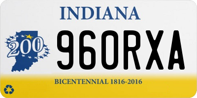 IN license plate 960RXA