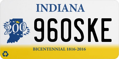 IN license plate 960SKE