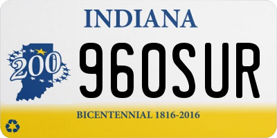 IN license plate 960SUR