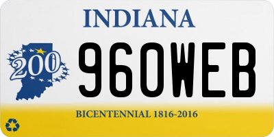 IN license plate 960WEB