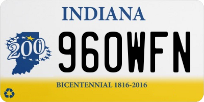 IN license plate 960WFN
