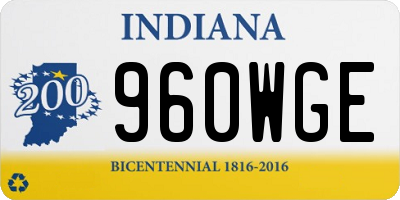 IN license plate 960WGE