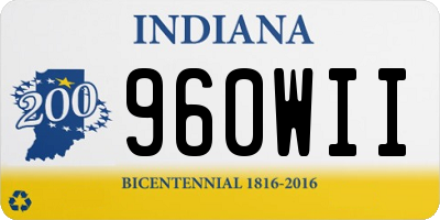 IN license plate 960WII