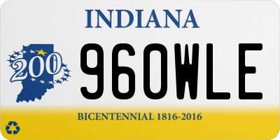 IN license plate 960WLE