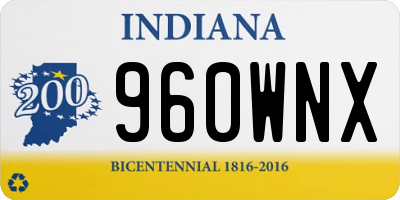 IN license plate 960WNX
