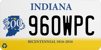 IN license plate 960WPC