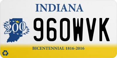 IN license plate 960WVK