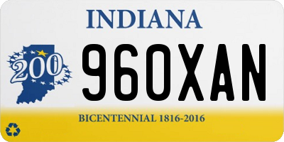 IN license plate 960XAN