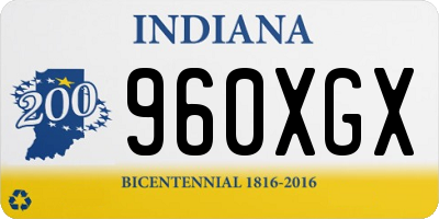 IN license plate 960XGX