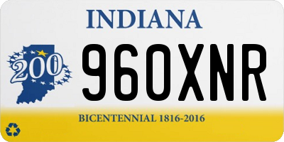 IN license plate 960XNR