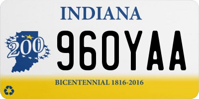 IN license plate 960YAA