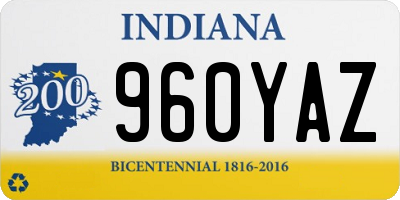 IN license plate 960YAZ