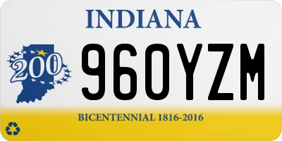 IN license plate 960YZM