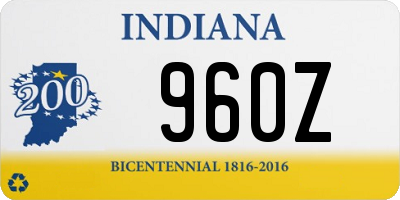 IN license plate 960Z