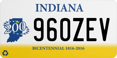 IN license plate 960ZEV