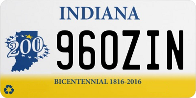 IN license plate 960ZIN