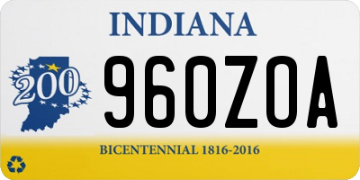 IN license plate 960ZOA