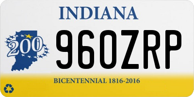 IN license plate 960ZRP